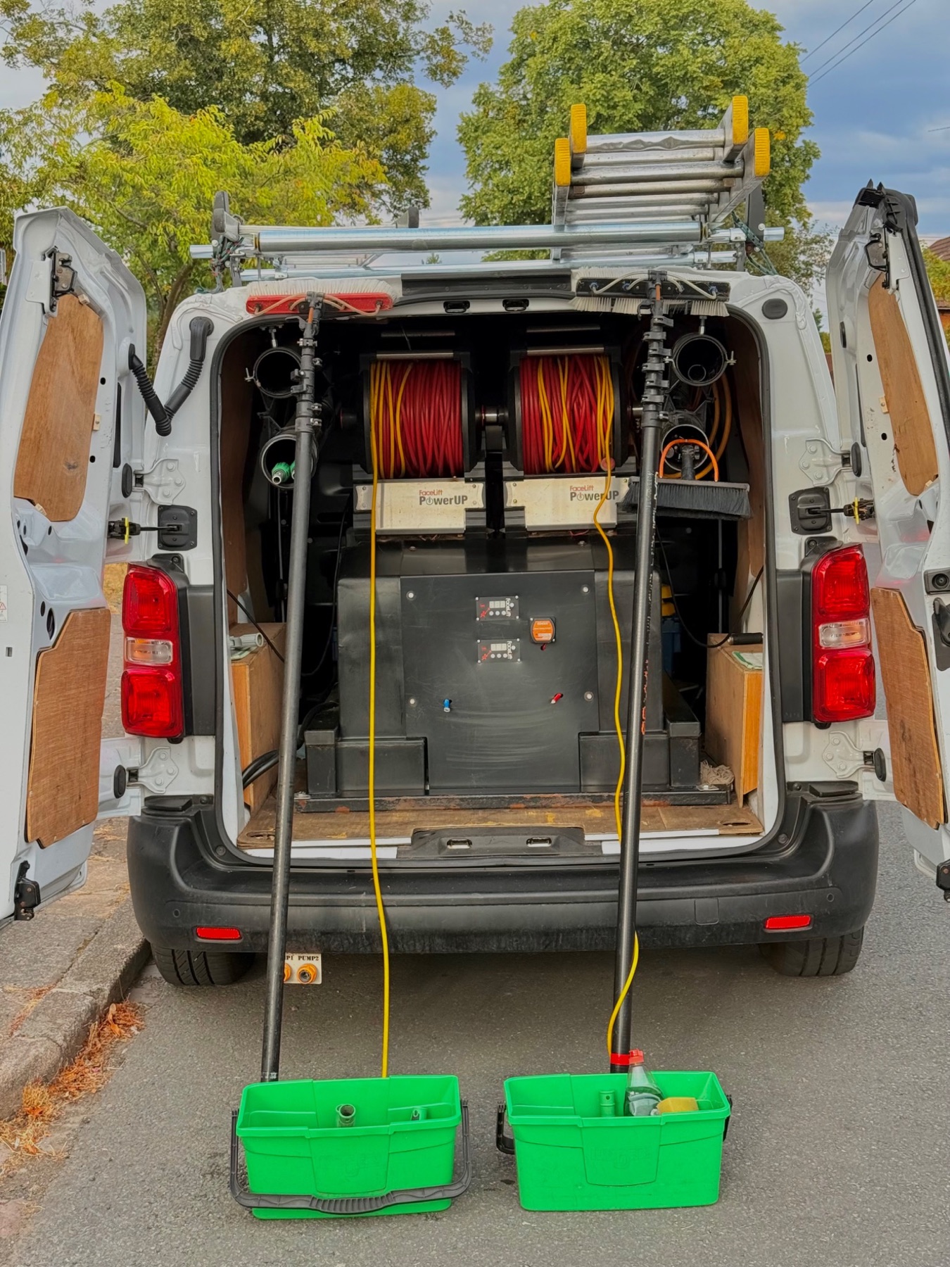 Commercial window cleaning equipment used by Bullivant Cleaning